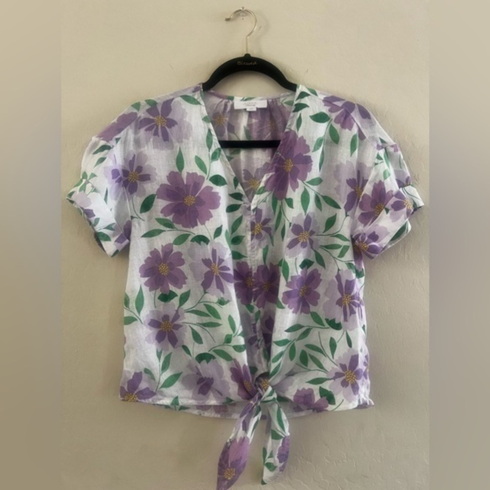 Linen Character Club Luxury Blouse sz XS